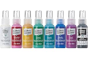 Gallery Glass Jewel Tones PROMOGGJL22 Stained Kit, 8 Piece Glass Paint Set for DIY Arts and Crafts, Perfect for Beginners and Artists