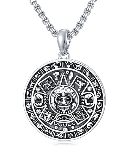 PELOVNY Aztec Jewelry 925 Sterling Silver Skull Pendant