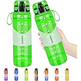 layajia Water Bottle, 34oz Nonslip Gallon Water Bottle, Leakproof BPA Free Tritan Sports Water Jug with Removable Strainer, S