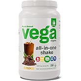 Vega Organic All-in-One Vegan Protein Powder, Mocha - Superfood Ingredients, Vitamins for Immunity Support, Keto Friendly, Pe