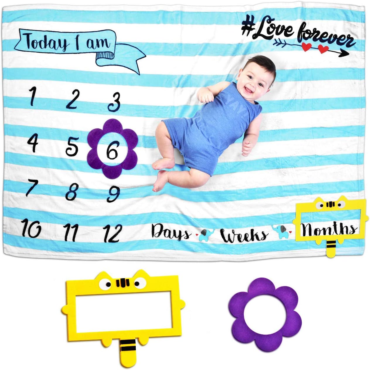 Baby Milestone Blanket for Boys