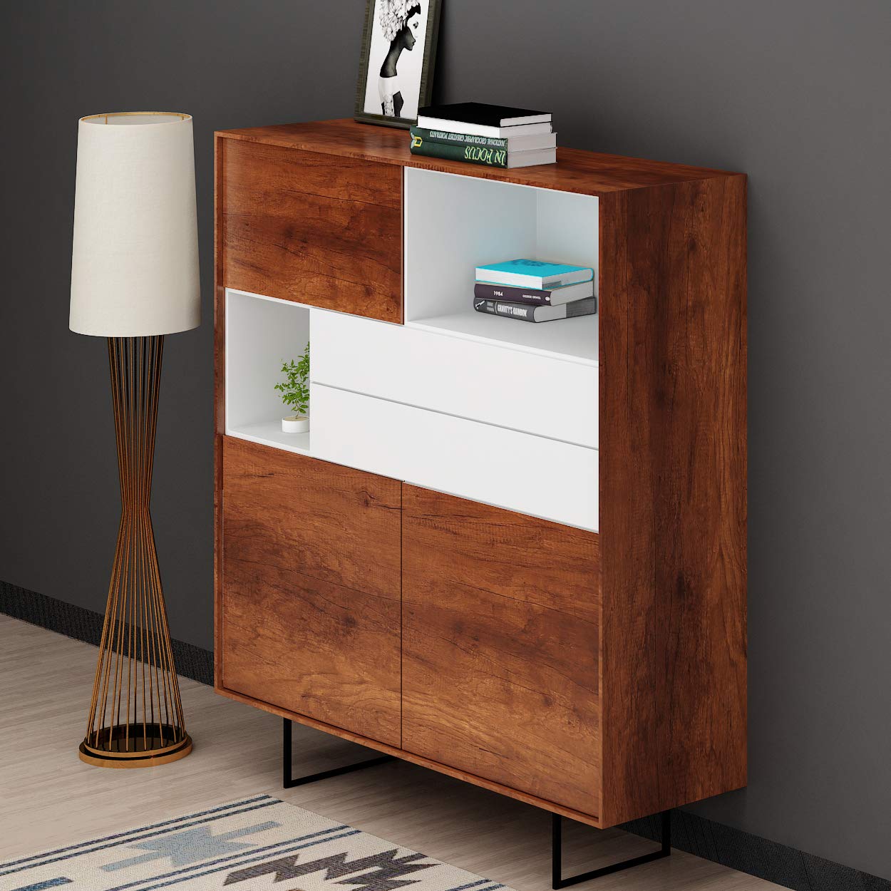 Livelynine Brown Wood Contact Paper Waterproof Kitchen Cabinet Wallpaper Peel and Stick Wood Stickers for Furniture Wood Grain Vinyl Wrap for Cabinets Desk Table Kitchen Counter Top Covers 15.8