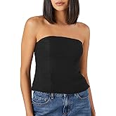 Forever 21 Womens Linen-Blend Smocked Tube Top