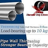 Venwemong Extendable Curtain Pole 84-290 cm Silver with Fittings Set view 2