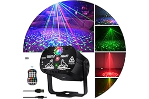 KisMee Disco Stage Lights DJ Lights for Parties Sound Activated for Xmas Bar Halloween Decorations Karaoke Pub KTV Dance Gift Birthday Wedding (Battery Power)