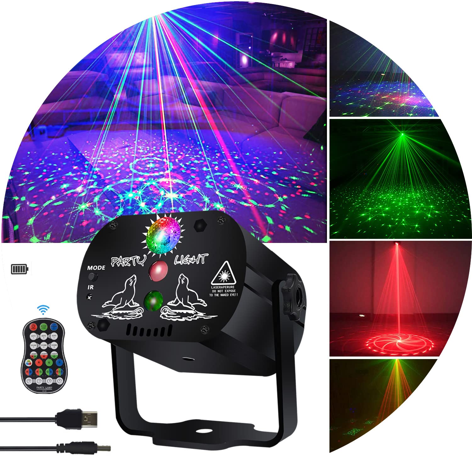 Photo 1 of KisMee Disco Stage Lazer Lights DJ Laser Lights for Parties Sound Activated for Xmas Bar Halloween Decorations Karaoke Pub KTV Dance Gift Birthday Wedding