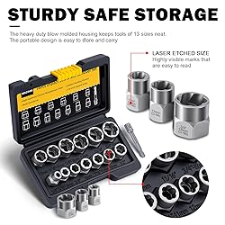 Bolt Extractor Kit, 14 PCS Impact Bolt & Nut