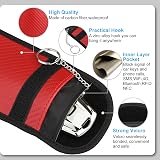 Diyife Faraday Pouch Car Keys 2 Pack RFID Signal Blocking Key Fob Red view 2