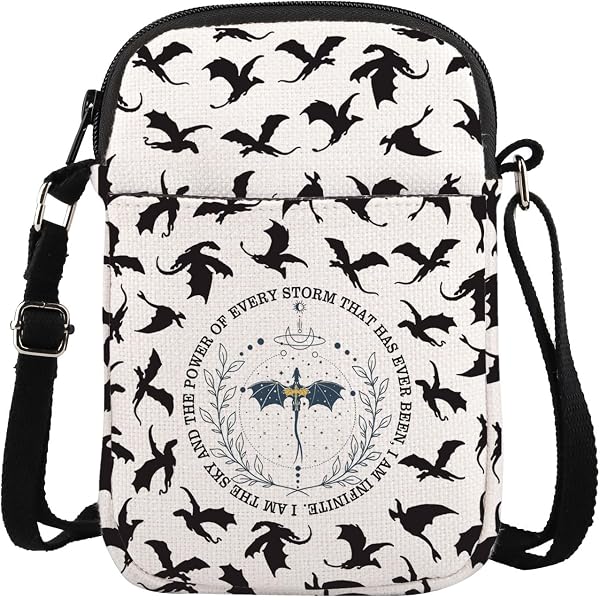 Fourth Wing Merch - Borsa per il trucco ispirata a FW, idea regalo per lettori fantasy, bianco, XADEN Regno Unito