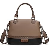 Wrangler Two-tone Doctor Bag Top Handle Satchel Purse Barrel Handbags and Womens Shoulder Bag