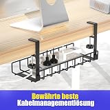 Xpatee Under Desk Cable Management Tray 2 Pack No Drill No Screws Black view 5