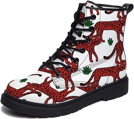 Amazon Co Jp マーチンブーツ 靴 レディース 豹 赤い 豹柄 メンズブーツ シークレットシューズ ワークブーツ シークレットブーツ インヒール ショートブーツ チェルシーブーツ 編み上げブーツ ビジネス ハイカット カジュアル 男女兼用 ホーム キッチン