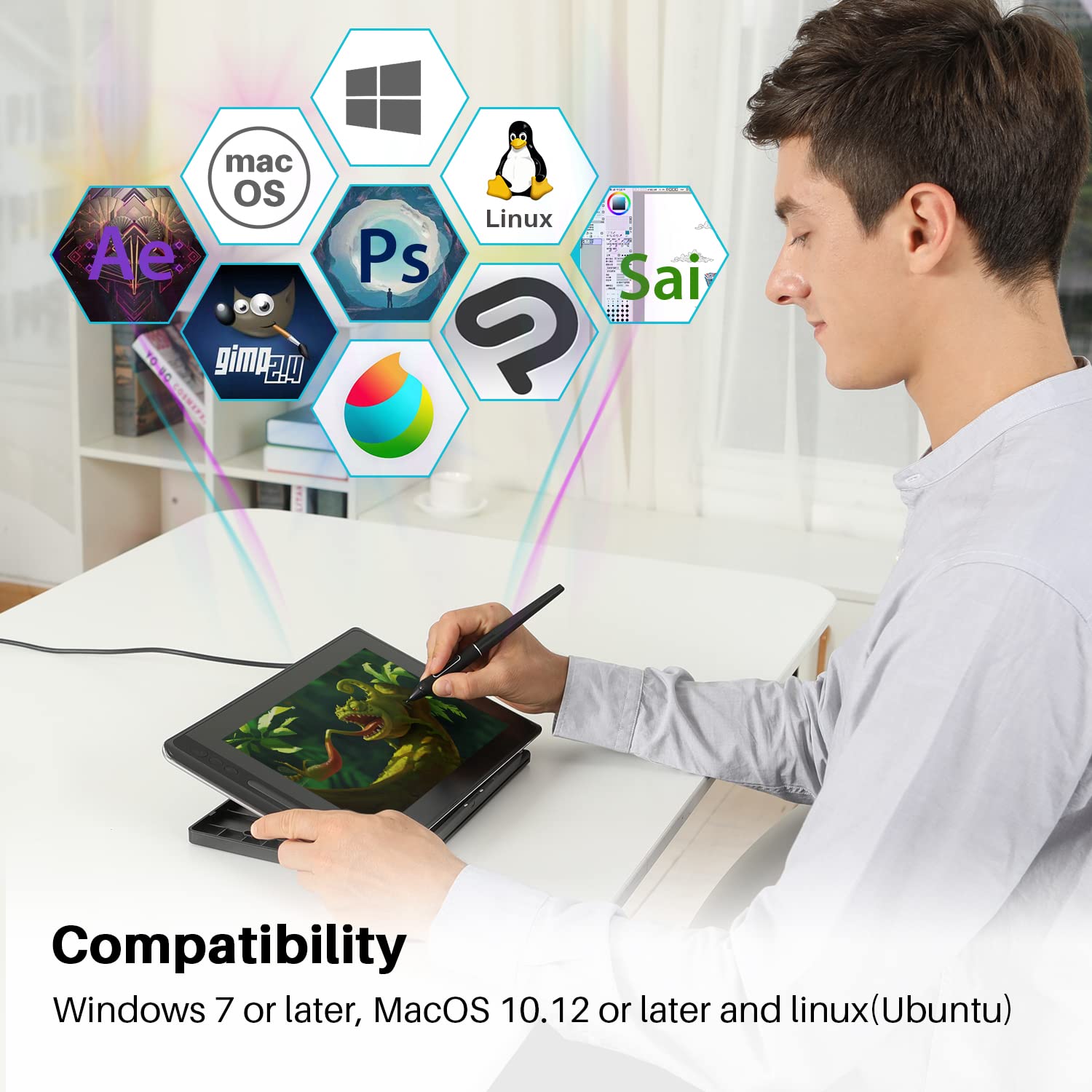 HUION KAMVAS Pro 12 Drawing Tablet with Screen, Full-Laminated Graphics Drawing Monitor with 8192 Battery-Free Pen, 11.6 Inch with Adjustable Stand for Windows, Mac and Linux(Computer Needed)