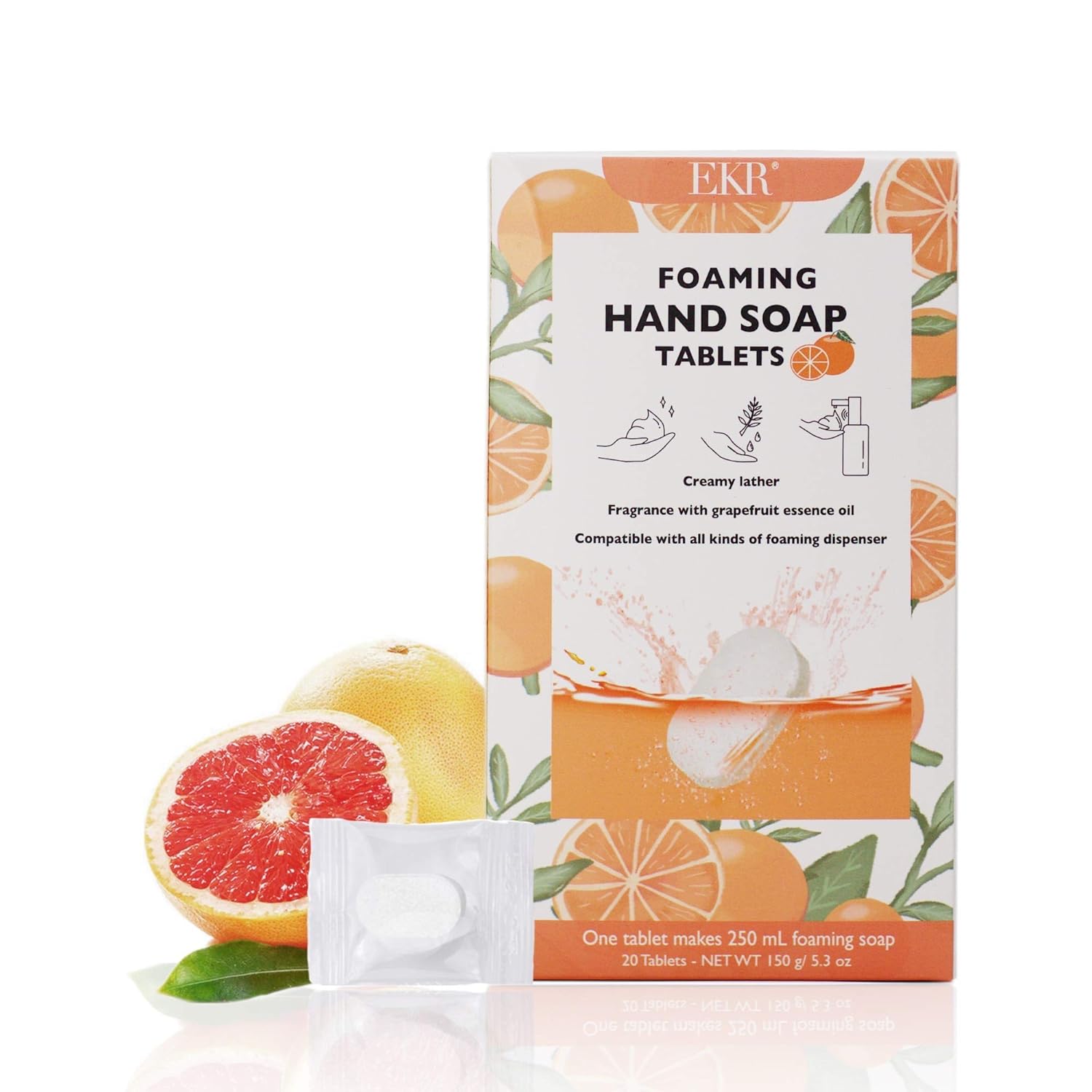 EKR foaming hand soap refills tablets (Grapefruit, 20tabs