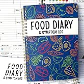 Food Diary & Symptom Log Book – Daily Food Journal & Gut Health Tracker for IBS, Low FODMAP, Allergies & Intolerance – 2-Page Layout for Meals, Sleep, Mood, Bowel Movements, Fiber, Sugar & Blood Pressure – Keto, Paleo, Whole30, A5 Spiral Planner