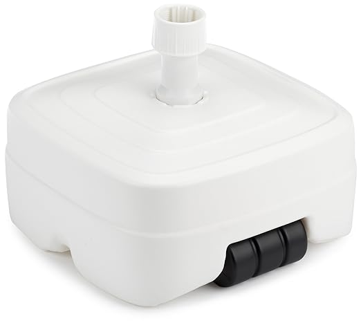 title=Schneider 856-01 Base ombrellone plastica con ruote, 45 litri, Bianco