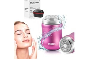 MEODOM Facial Hair Removal for Women, Electric Painless Hair Remover for Face,Lip,Arm,Legs, Waterproof Shaver Razor Epilator for Women with Cordless USB Recgargeable (Pink)