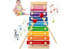 BLVOCHNNT Wooden Xylophone for Kids,Toddler Xylophone Toy with 2 Child Safe Mallets,8 Diatonic Keys Musical Instruments for Preschoolers Educational Toys,Gifts