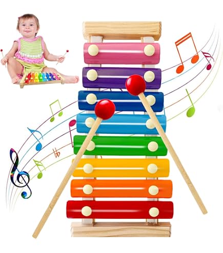 Melissa & Doug Xilofono A Traino Rotante - Giocattolo Primo Gioco In Legno Con Sfera Rimovibile