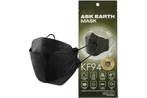 Letusto Ask Earth KF94 Face Masks 4 Layer Protection Safety Mask with 3D Design for Maximum Protection [Made In Korea]- Black