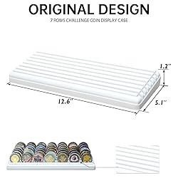 DecoWoodo 7 Rows Challenge Coin Display Stand Solid