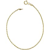 10k Yellow Gold Everyday Anklet Bracelet Minimalist Jewelry for Women (10 inch)