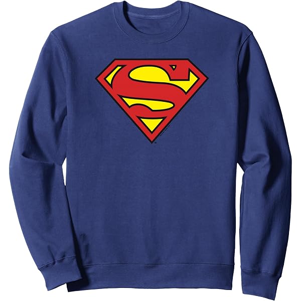 Sweat-shirt Superman Man Of Steel - Nouveau Logo Officiel, 100% Coton, Coupe Classique