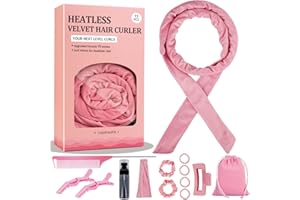 YAMPAHPA Heatless Curls Overnight Headband, 70'' No Heat Hair Curlers for Medium Long Hair, Pink