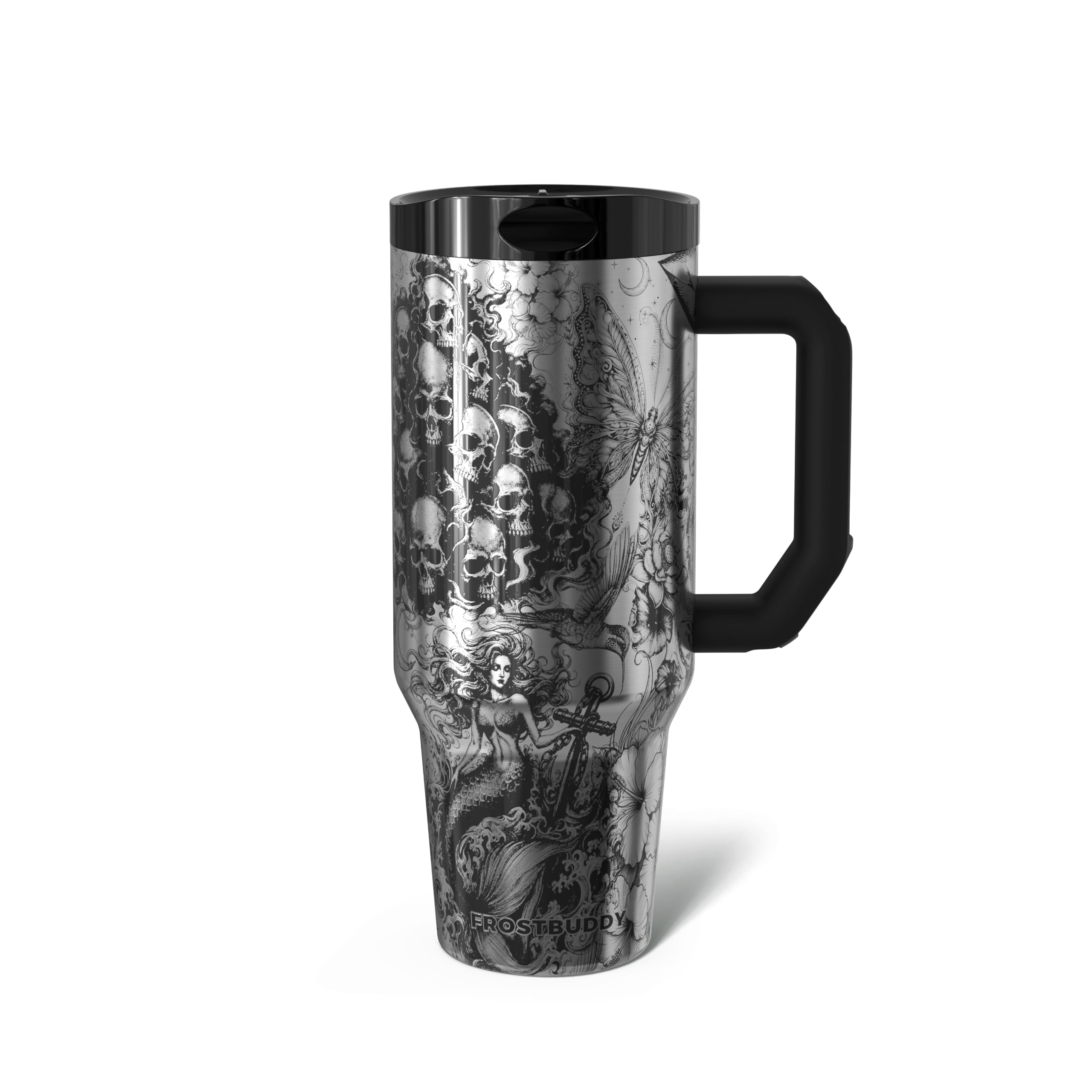 Frost Buddy Thicc Buddy 40oz | Inked Up | 40 oz Tumbler with Handle, Tumbler with Lip Balm Holder