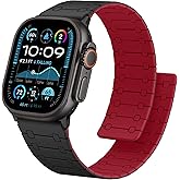 Anlinser Compatible with Apple Watch Band 49mm 46mm 45mm 44mm 42mm for Women Men, Double Side Reversible Magnetic Strap for iWatch Ultra 3/2/1 Series 11/10/9/8/7-1 SE (Red/Black)