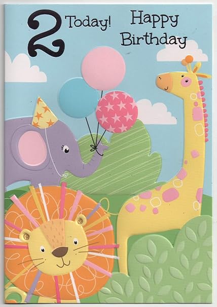 Biglietto Di Auguri Di Compleanno Per Bambina Di Due Anni Amazon It Cancelleria E Prodotti Per Ufficio