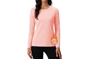 MAGCOMSEN Womens Thermal Shirts Base Layer Fleece Lined Tops Long Sleeve Fitted Crewneck Running Athletic Undershirt