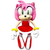 GE Animation GE-52635 Sonic the Hedgehog 9" Amy Rose in Red Dress Stuffed Plush