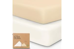 KeaBabies 2-Pack Baby Crib Sheets for Boys, Girls - 52x28 Viscose Derived from Bamboo Toddler Bed Sheets Neutral, Fitted Crib