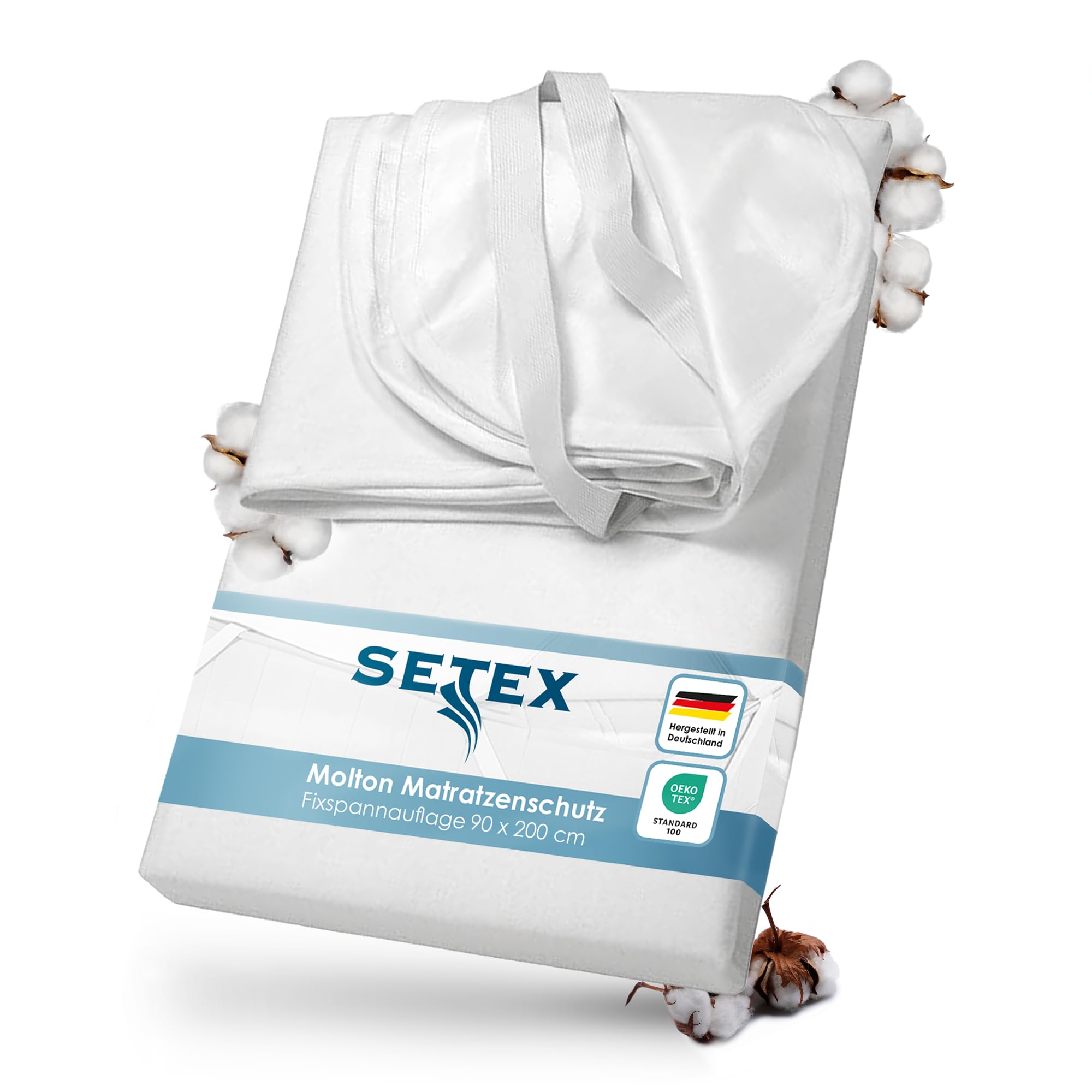 Setex Waterproof Towelling Incontinence Sufferers/for Use As for Hygiene Conscious Mattress Protector Mattress Protection, COTTON, white, 90 x 200 cm