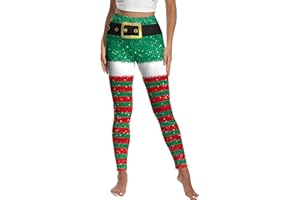 SEAUR Women Christmas Holiday Leggings High Waist Novelty Leggings Funny Tights Stretchy Soft Xmas Leggings for Yoga Workout