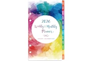 ARTFAN 2026 Planner Refills - Planner Refills 2026, Weekly and Monthly Calendar from Jan. 2026 - Dec. 2026, 3.75 x 6.75 inch, 6 Holes