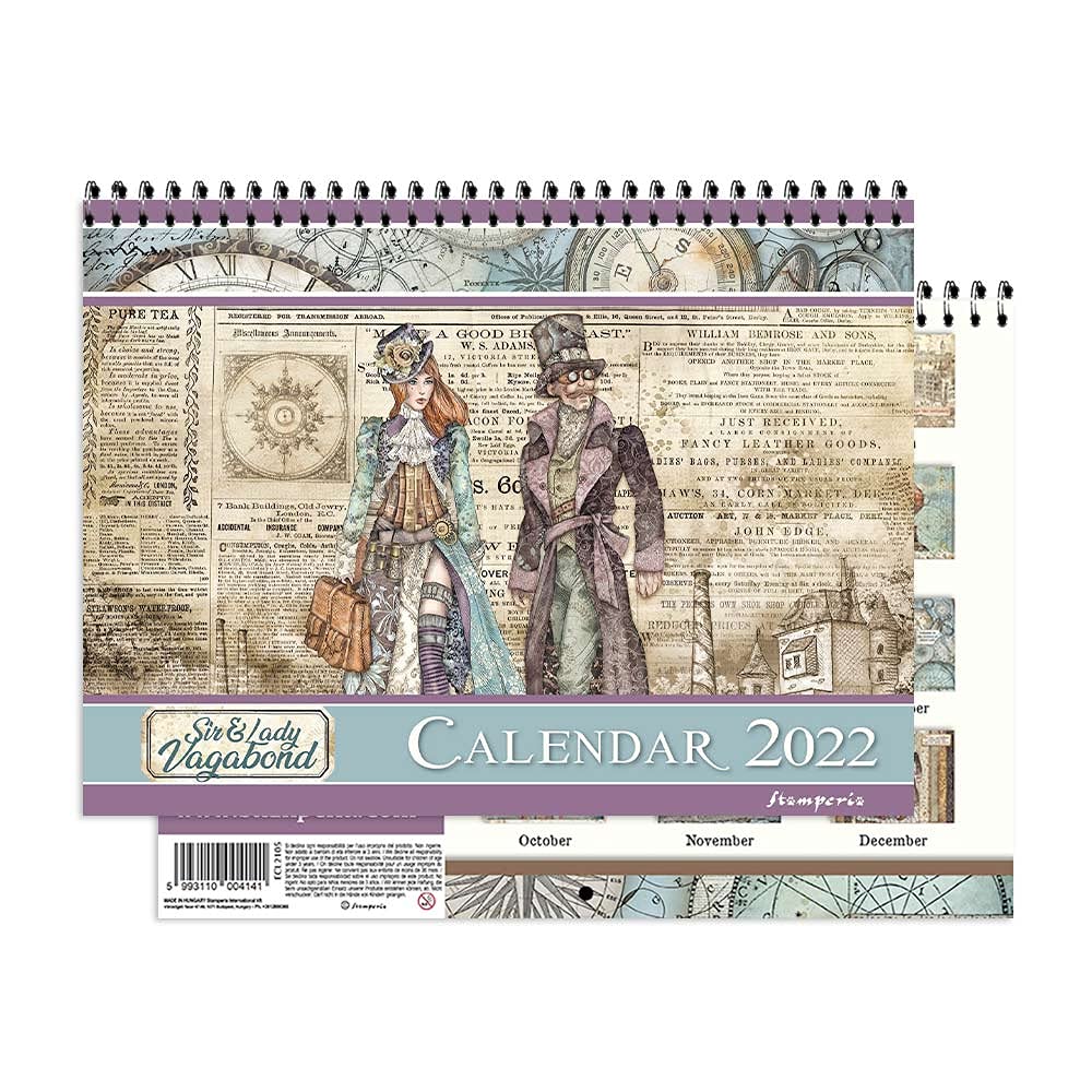 Stamperia International Stamperia-Sir & Lady Vagabond Calendar-2022, Mixed Colours, one Size,ECL2204
