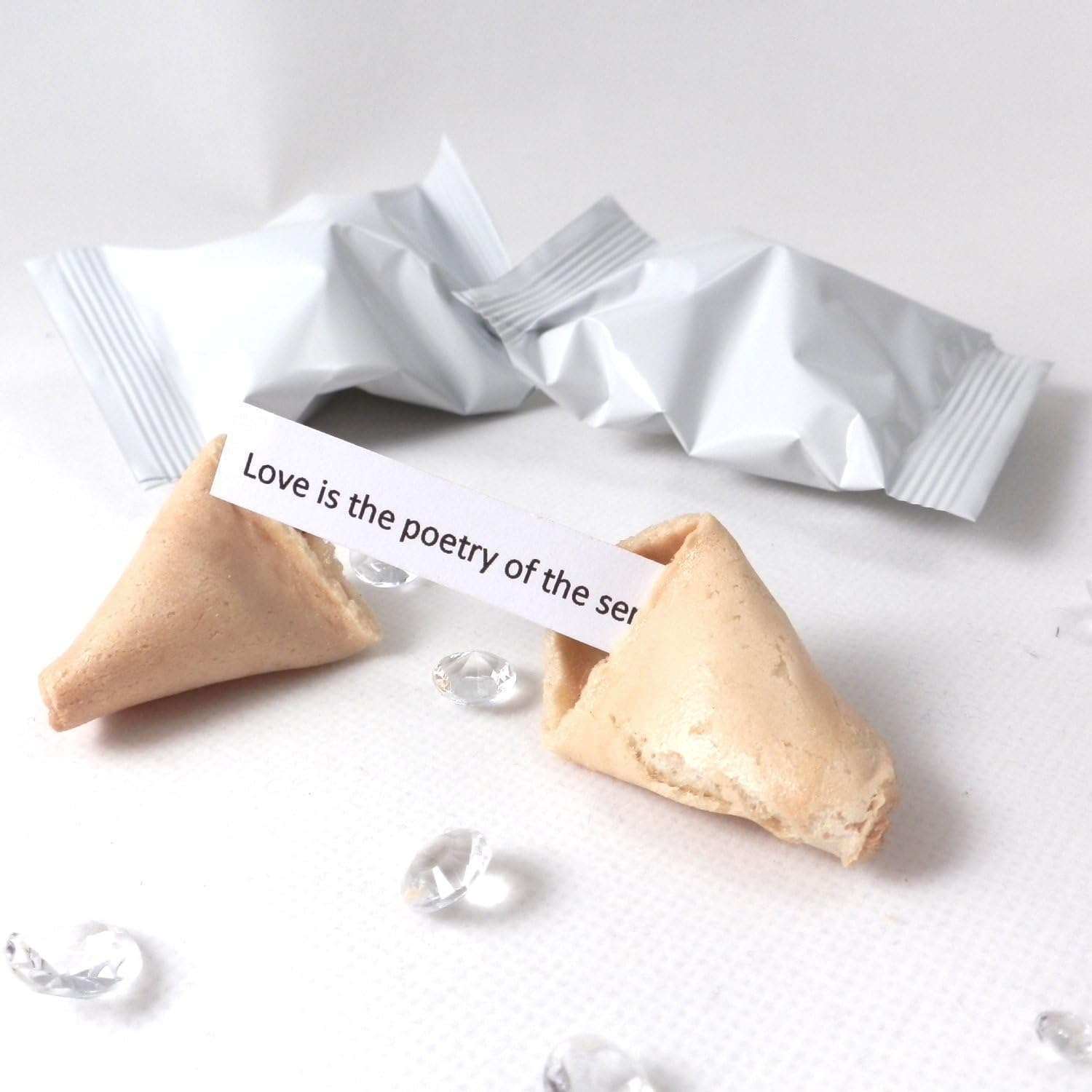 Unique Wedding Favours - Wedding Quotation Wedding Fortune Cookies: Pack of 50 (white)