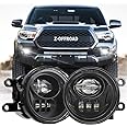 Z-OFFROAD New LED Fog Lights Driving Lamps Assembly Replacement for 2016-2022 Tacoma 2009-2013 Camry Corolla 2014-2022 4Runner 2014-2019 Tundra Truck, Driver and Passenger Side- Black