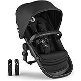 Bugaboo Kangaroo Sibling Seat for Double Stroller Conversion - Black | Reversible toddler seat, adjustable footrest, UPF 50+ canopy, second seat attachment