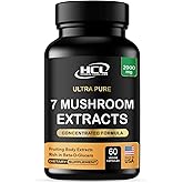 Mushroom Supplement Extracts of Lions Mane Cordyceps Chaga Reishi Turkey Tail Maitake Shiitake Capsules - Natural Vitamins Minerals Antioxidants Supplement - Made in The USA