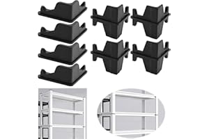 Terixe 8 Pcs Post Inserts Connectors for Whalen 5 Shelf Heavy Duty Shelving Unit - PP Plastic, Injection Molded, Sturdy & Strong Support - Black, Includes 4 Post Corner Connectors and 4 Post Caps