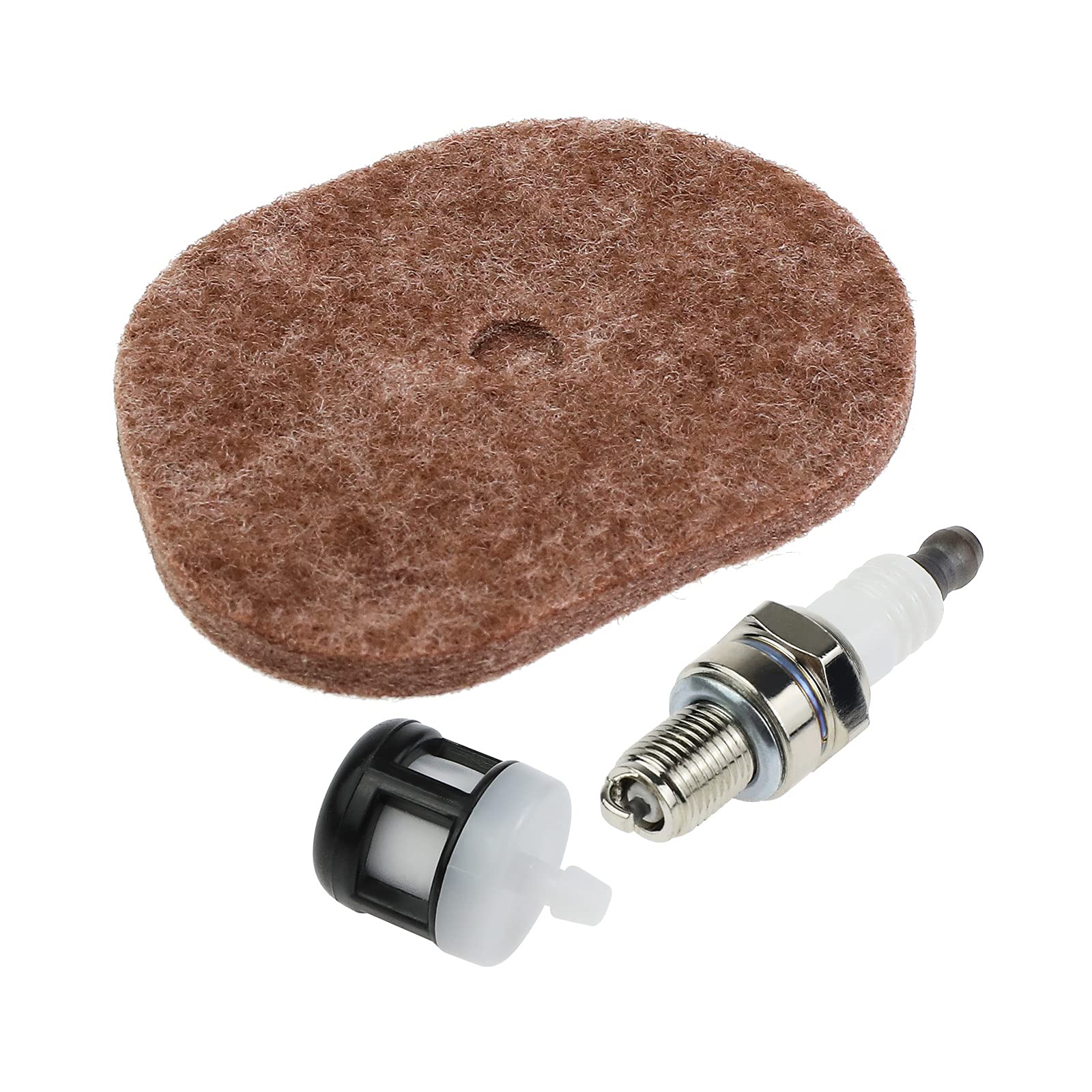 OTOTEC Set of 3pcs Air Filter Fuel Filter Spark Plug Kit 4144 124 2800/0000 350 3513 CMR6H Compatible with Stihl FS40 FS50 FS56 FS70 KM56