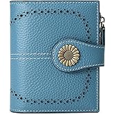 SENDEFN Small Wallets for Woman RFID Blocking Leather Bifold Credit Card Holder Purse with ID Window