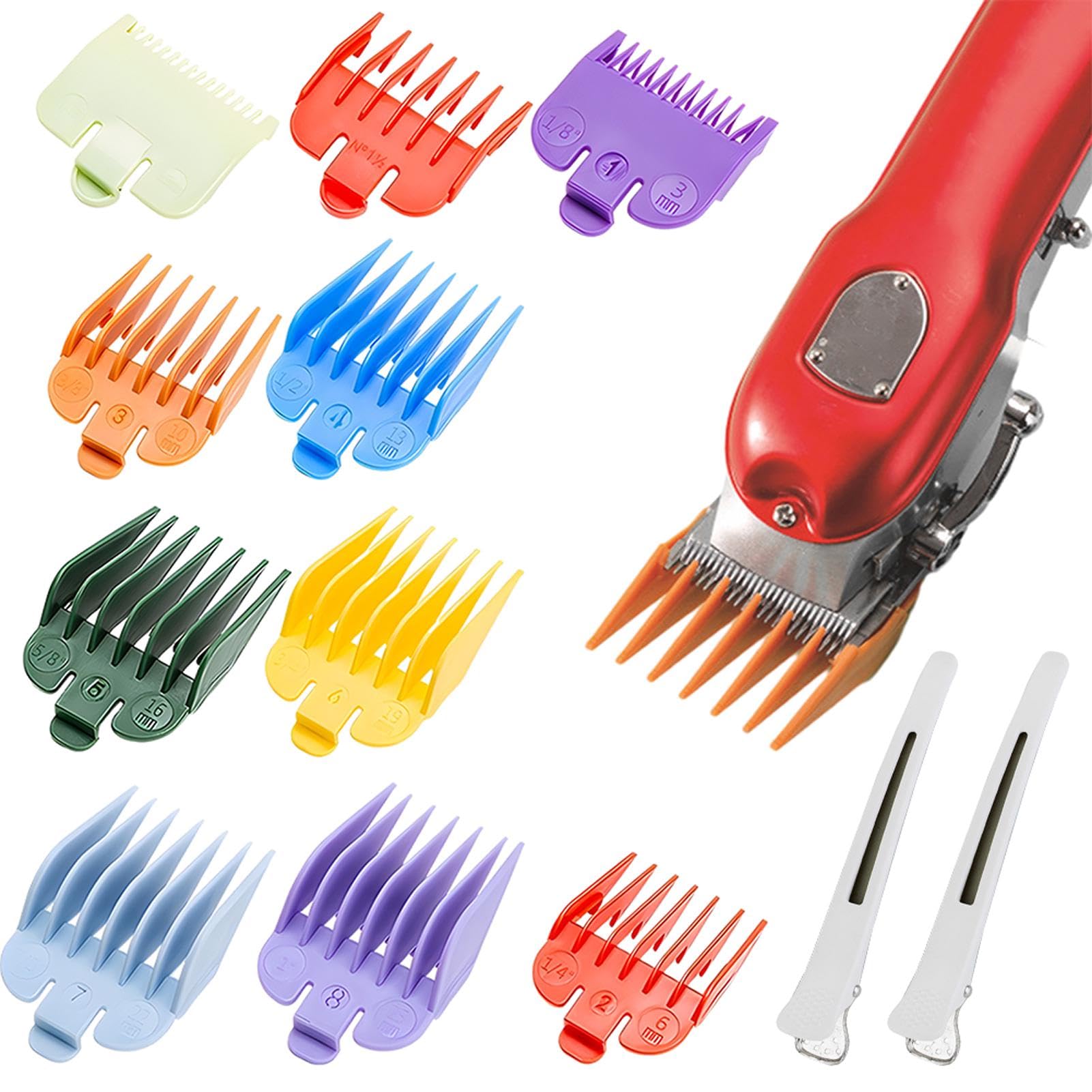 Hair Clipper Guards Combs, 10pcs Hair Clipper Limit Comb Replacement, Colorful Clipper Cutting Guards, Cordless Professional Barber Clippers Haircut Accessories for Most Clippers Trimmers