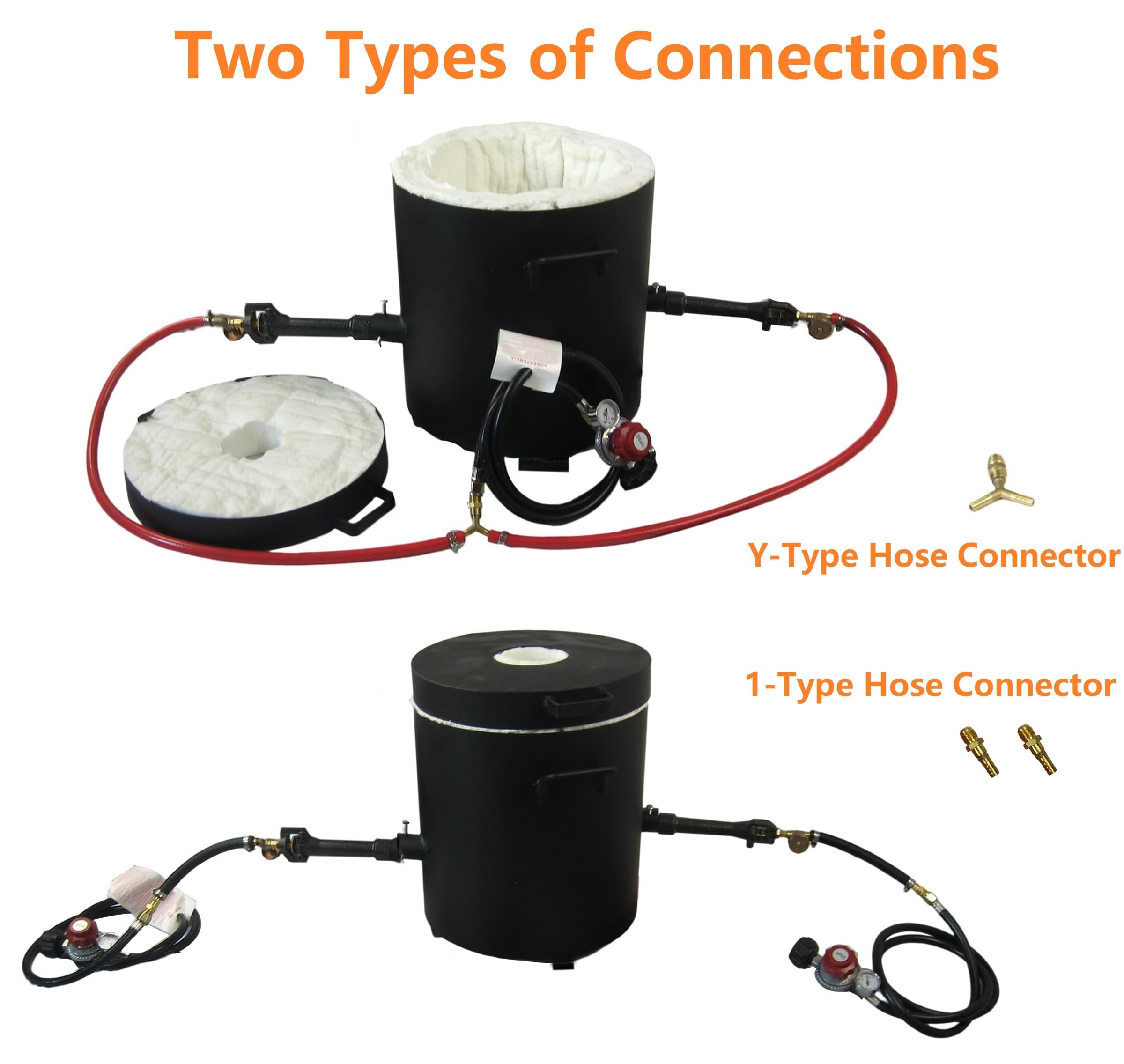 25KG(55LBs) Large Propane Smelting Furnace Kit with Crucible 25KG, Double Forge Burners and Dual Regulators, Foundry Casting Kiln Furnace for Melting Metal Recycle Gold Copper Aluminum