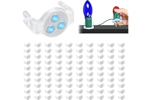 ANGAR 100 Pack Magnetic Christmas Light Clips, Upgraded Anti-Slip Metal Roof Christmas Light Hooks for C9 C7 Sockets, Weather-Resistant String Lighting Clips for Outside Gutters Patio Holiday (White)