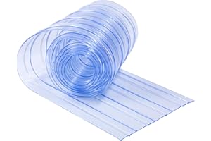 Kailund Commercial Freezer Curtain Replacement - 8 Inch x 8 Feet PVC Clear Vinyl Door Strip for Walk-in Coolers, Warehouse Doors, Pet House | Single Strip