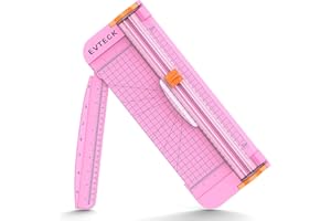 EVTECK Paper Cutter Trimmer Small: 12 Inch Crafting & Scrapbooking Supplies for A4 Cardstock Photo Label with Automatic Security Safeguard and Foldable Ruler